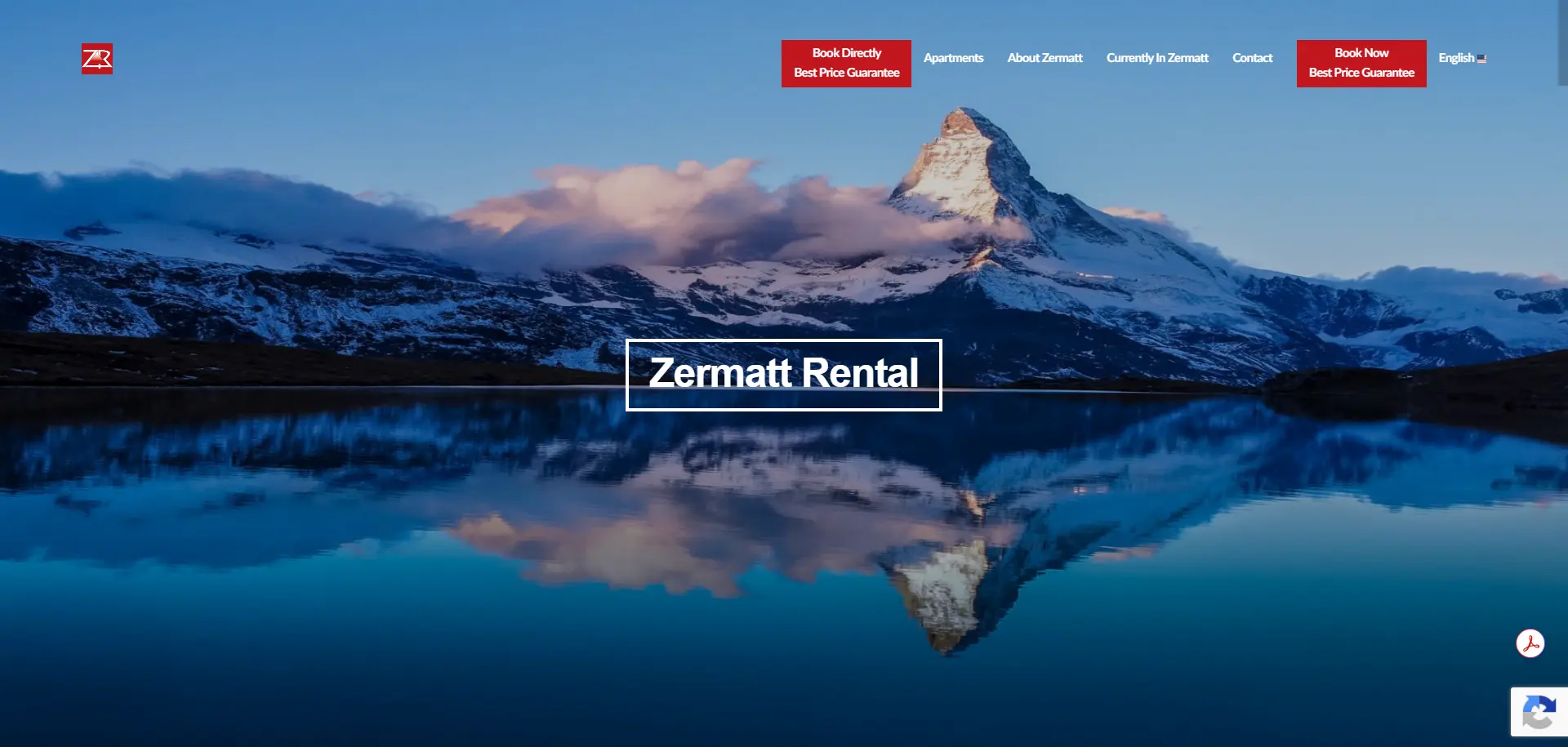 Screenshot zermatt-rental.com