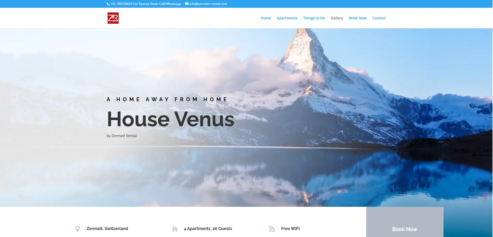 Screenshot zermatt.rentals